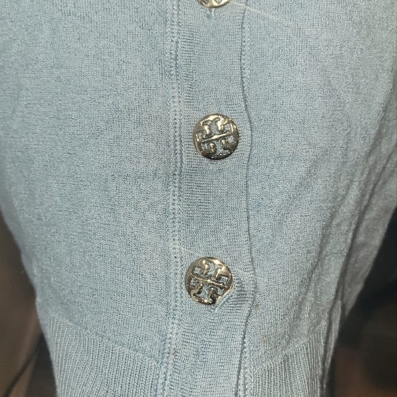 Tory Burch size medium 100% merino wool button-down sweater - Picture 2 of 5